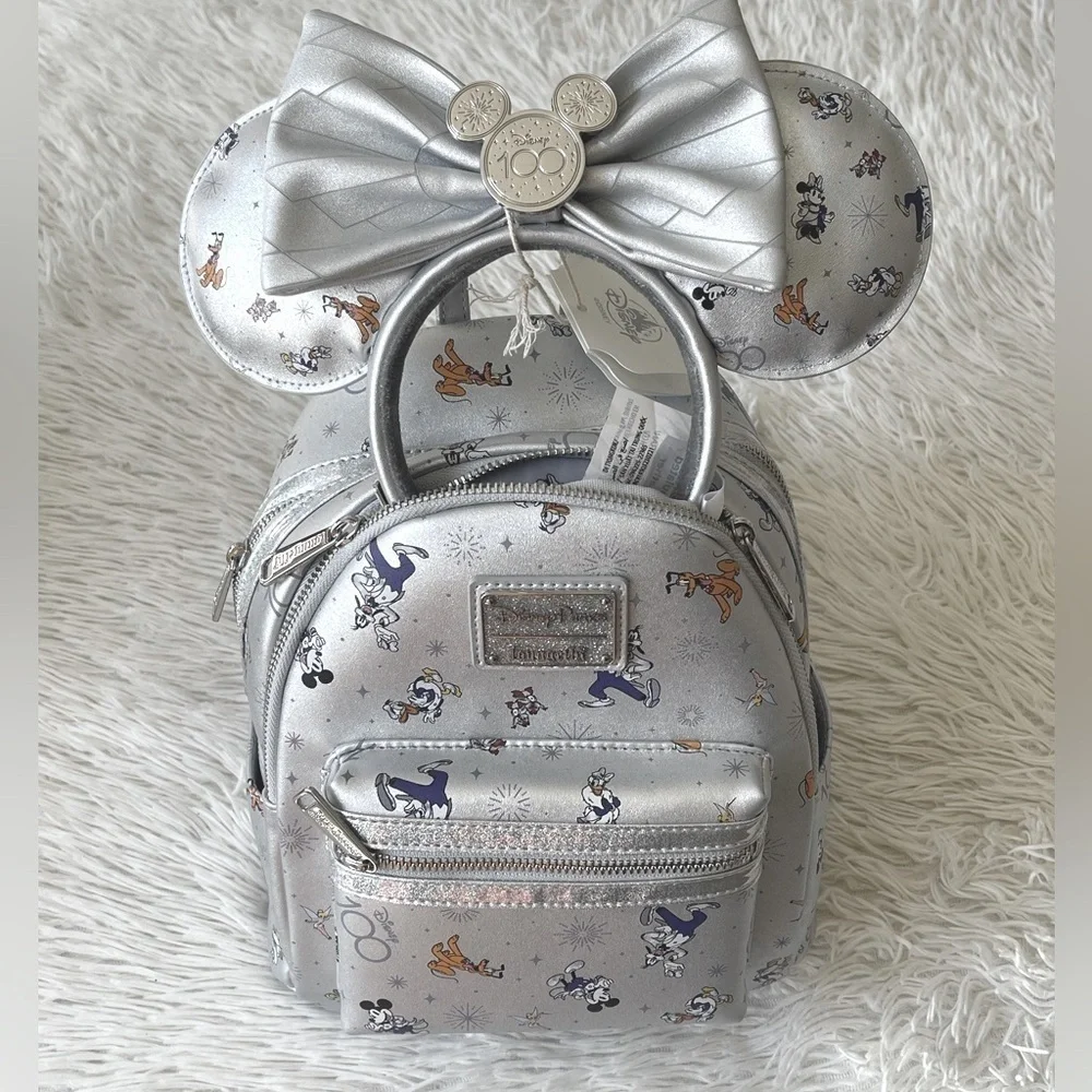 2pc NWT Disney 100 Celebration Mickey & Friends Loungefly Mini Backpack retired